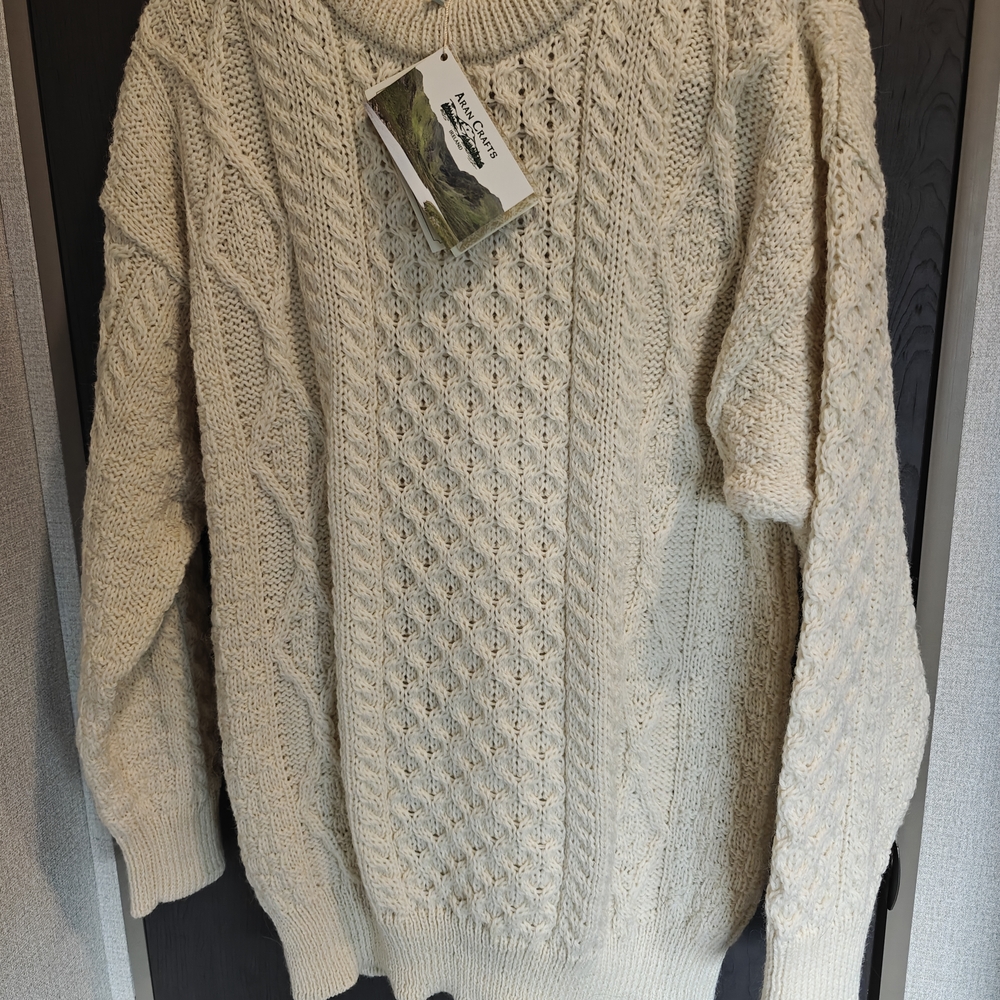 Aran Crafts Cream Cable Knit Sweater